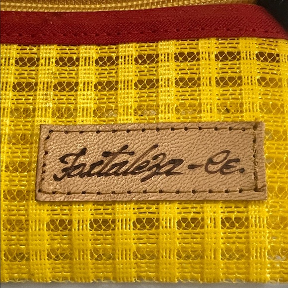 Yellow and Red Mesh Cosmetic Bag - Picture 3 of 6